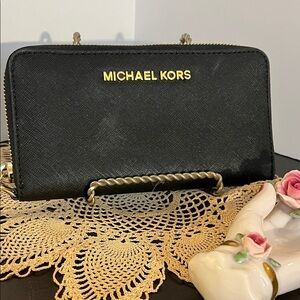 Michael Kors Black and Gold Wallet